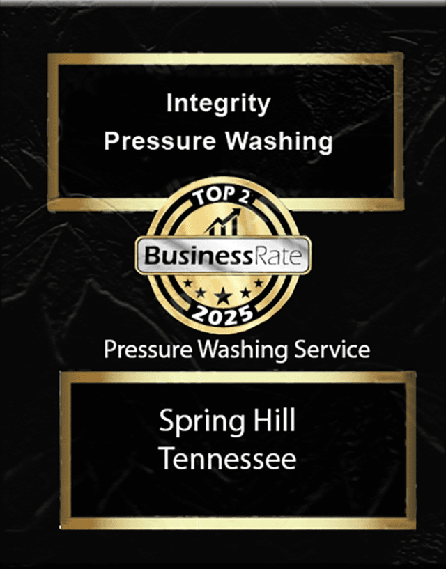 BusinessRate Top 2 2025 award for pressure washing service in Spring Hill, Tennessee